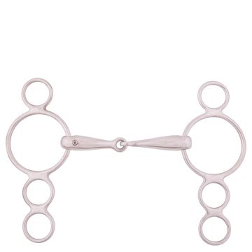 BR Single broken Pessoa loose ring snaffle 18 mm 12,5 Gray