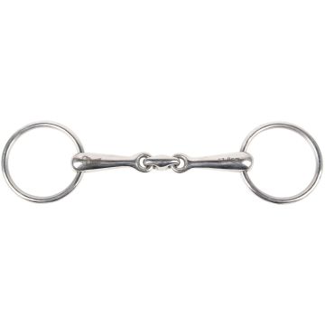Harry's Horse Flat snaffle bit oval link 16mm 12 RVS