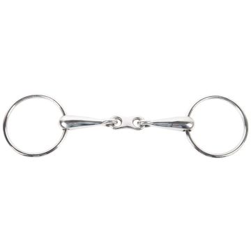 Harry's Horse Snaffle bit double jointed flat link 16mm - ring 65mm 12,5 RVS