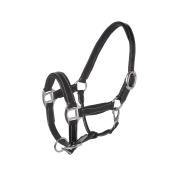 MHS Leather halter Luxury black / silver 1