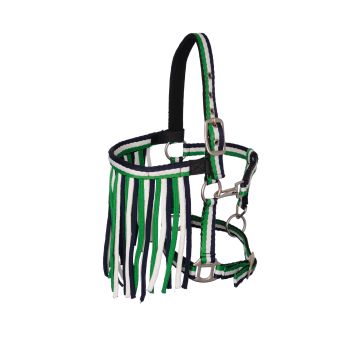 MHS Halter "Stripe" with rope and fly fringe Extra Full Green